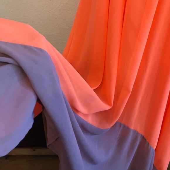 Leqier two tone hi low layered flowy beach dress - Picture 7 of 9